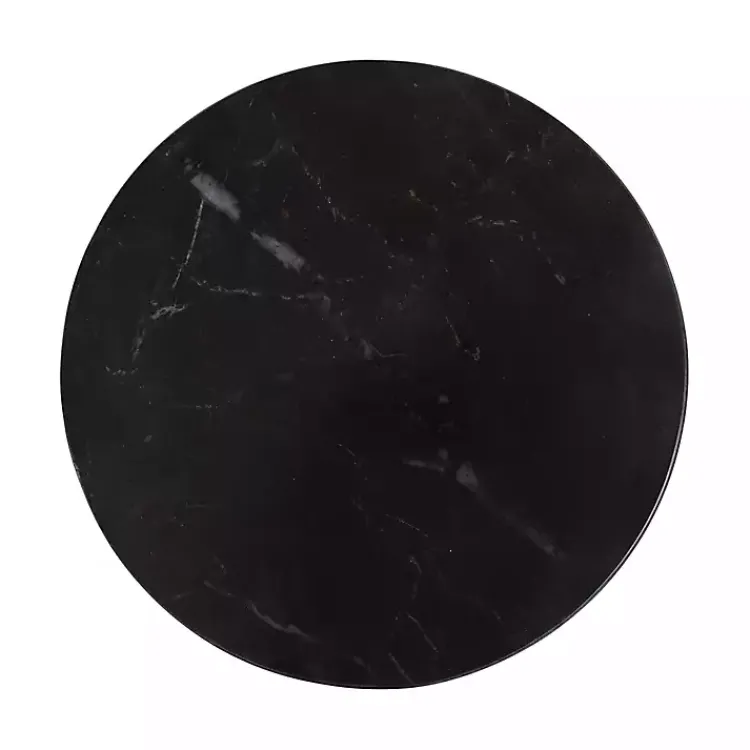 Kirklands Home Antique Brass and Marble Adjustable Table Black Hot