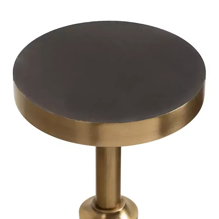 Kirklands Home Antique Brass and Marble Adjustable Table Black Hot