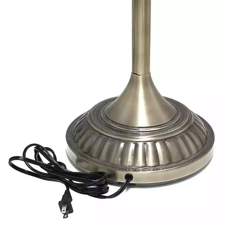 Kirklands Home Antique Brass and Marbleized Glass Torchiere Gray Discount