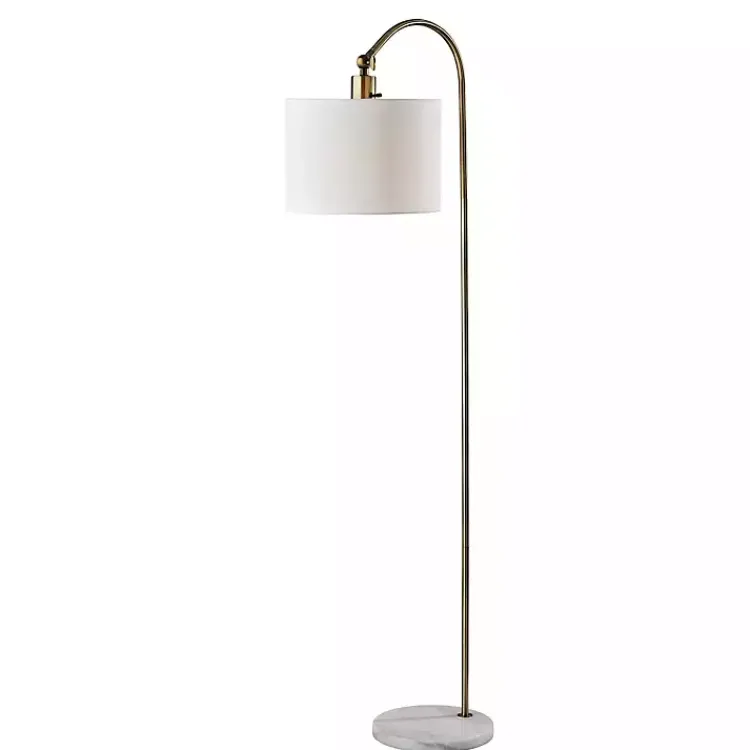 Kirklands Home Antique Brass Arc Floor Lamp White Outlet