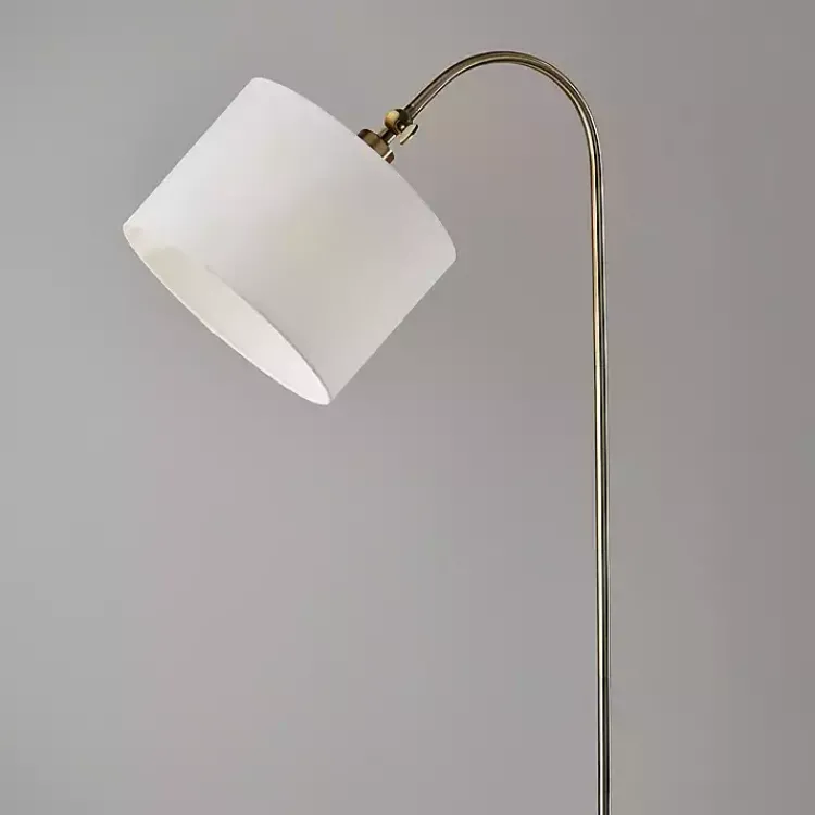 Kirklands Home Antique Brass Arc Floor Lamp White Outlet