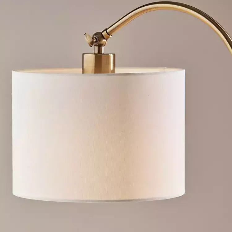 Kirklands Home Antique Brass Arc Floor Lamp White Outlet