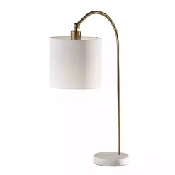 Kirklands Home Antique Brass Arc Table Lamp White Hot
