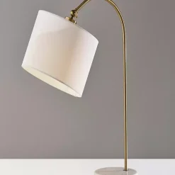 Kirklands Home Antique Brass Arc Table Lamp White Hot