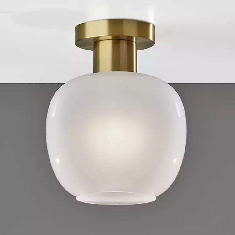 Kirklands Home Antique Brass Magnolia Flush Mount Light Gold Hot