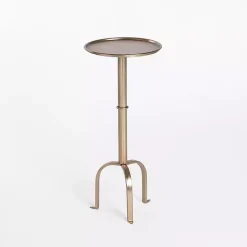 Kirklands Home Antique Brass Metal Tripod Cocktail Table Gold
