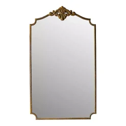 Kirklands Home Antique Brass Metal Vertical Wall Mirror New