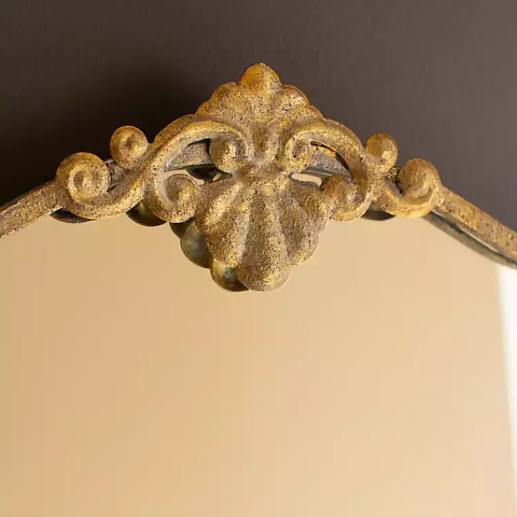 Kirklands Home Antique Brass Metal Vertical Wall Mirror New