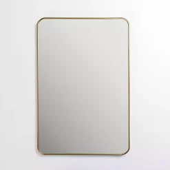 Kirklands Home Antique Brass Nouveau Linear Curved Corner Mirror Gold Hot
