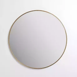 Kirklands Home Antique Brass Nouveau Linear Round Mirror Gold Discount