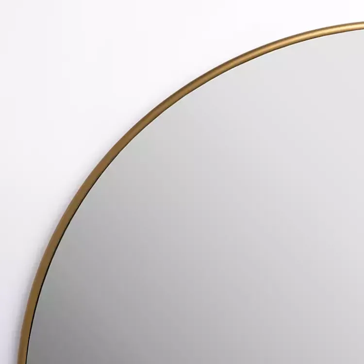 Kirklands Home Antique Brass Nouveau Linear Round Mirror Gold Discount