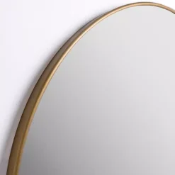 Kirklands Home Antique Brass Nouveau Linear Round Mirror Gold Discount