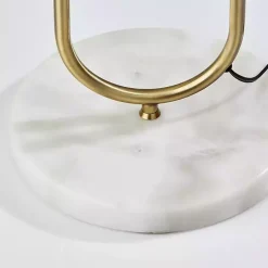 Kirklands Home Antique Brass Side Table Floor Lamp White Sale