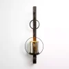 Sconces>Kirklands Home Antique Bronze Metal and Glass Wall Sconce
