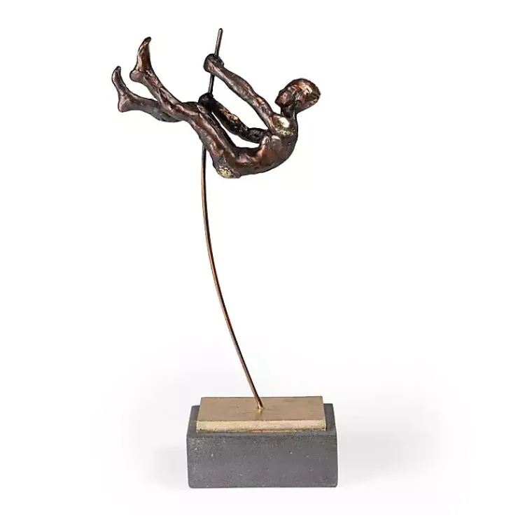 Statues & Figurines>Kirklands Home Antique Bronze Pole Vaulter Figurine, 15 in. Gold