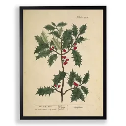 Christmas Art & Wall Decor>Kirklands Home Antique Christmas Holly Framed Art Print
