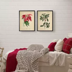 Christmas Art & Wall Decor>Kirklands Home Antique Christmas Poinsettia Framed Art Print