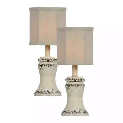 Kirklands Home Antique Cream Bella Mini Lamps, Set of 2 White Clearance