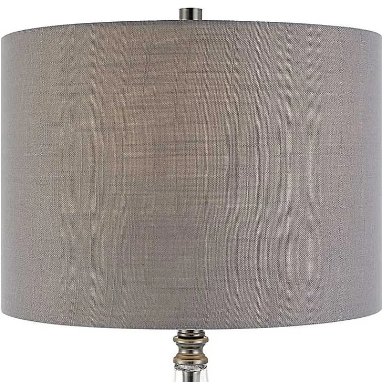 Kirklands Home Antique Dark Nickel Cone Base Table Lamp Gray