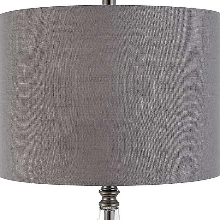 Kirklands Home Antique Dark Nickel Cone Base Table Lamp Gray