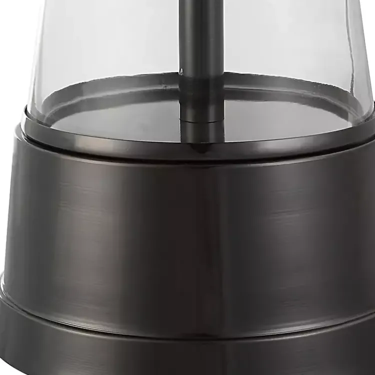 Kirklands Home Antique Dark Nickel Cone Base Table Lamp Gray