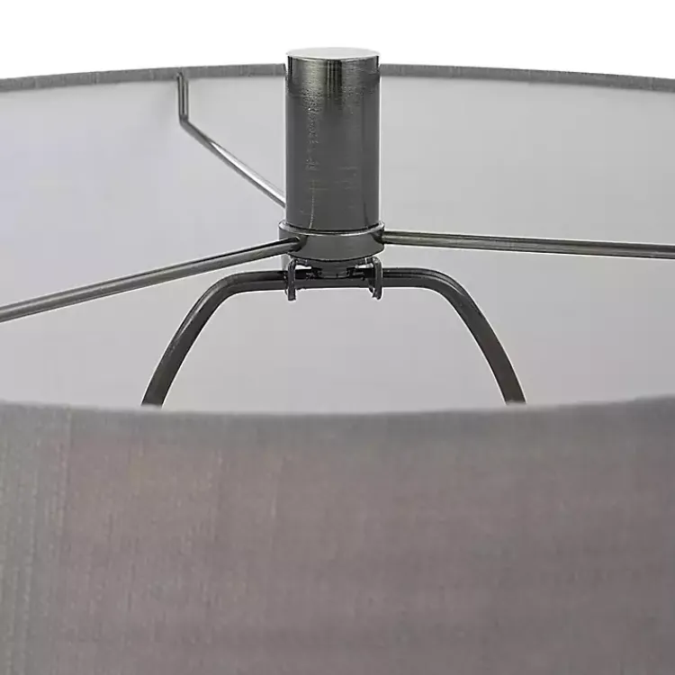 Kirklands Home Antique Dark Nickel Cone Base Table Lamp Gray