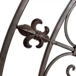 Kirklands Home Antique Fleur-de-Lis Medallion Metal Wall Plaque Black Sale