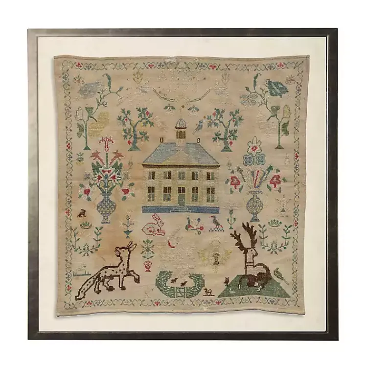 Kirklands Home Antique Folk Sampler Framed Wall Art Online