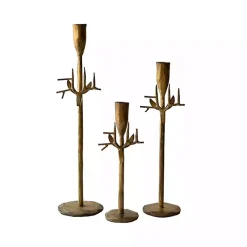 Candle Holders>Kirklands Home Antique Deer Candle Holders, Set of 3 Gold