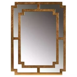 Kirklands Home Antique Gold Geometric Overlay Wall Mirror Outlet