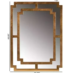 Kirklands Home Antique Gold Geometric Overlay Wall Mirror Outlet