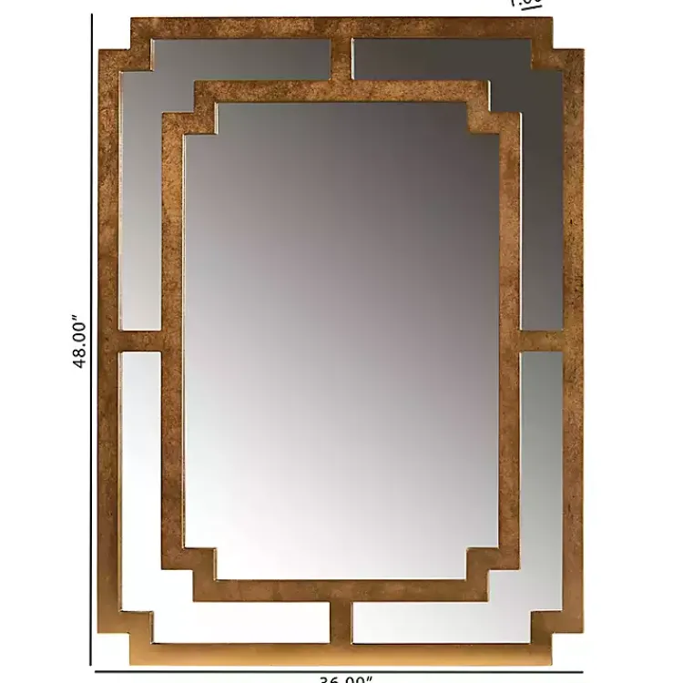 Kirklands Home Antique Gold Geometric Overlay Wall Mirror Outlet