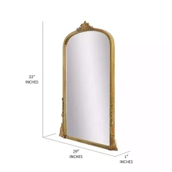 Kirklands Home Antique Gold Metal Baroque Arch Wall Mirror Discount