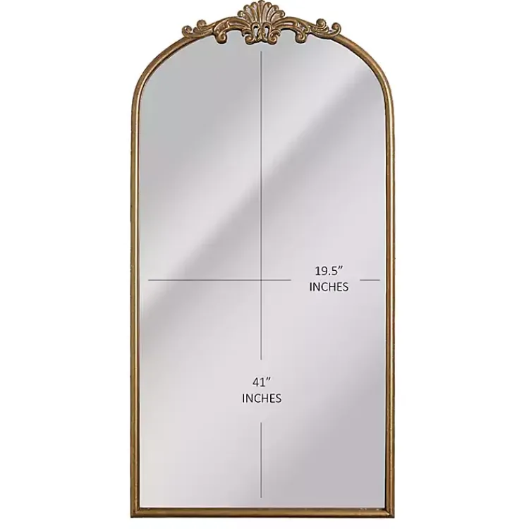 Kirklands Home Antique Gold Metal Ornate Arch Wall Mirror