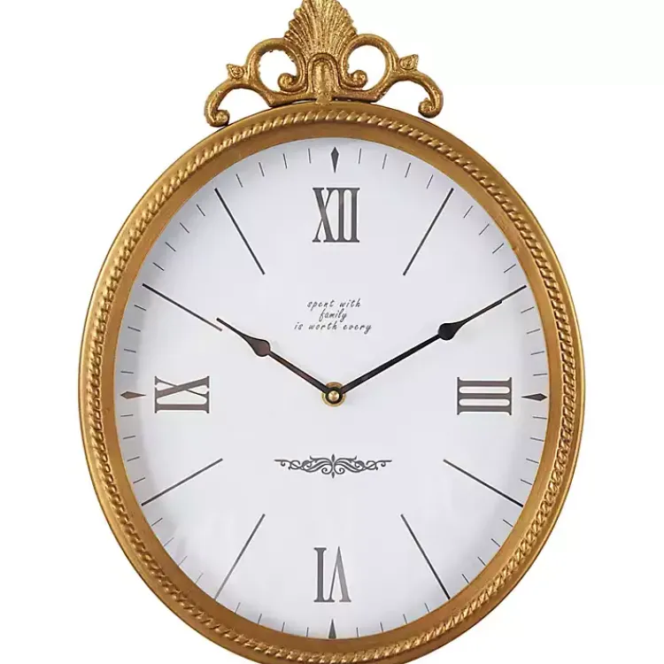Kirklands Home Antique Gold Metal Scroll Wall Clock