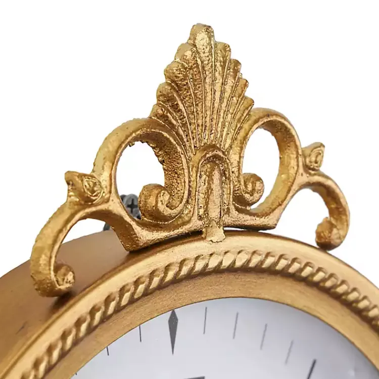 Kirklands Home Antique Gold Metal Scroll Wall Clock
