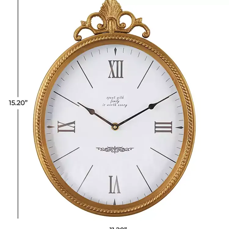 Kirklands Home Antique Gold Metal Scroll Wall Clock