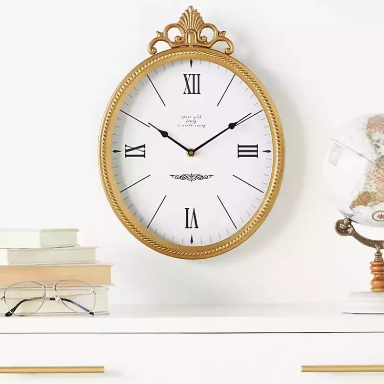 Kirklands Home Antique Gold Metal Scroll Wall Clock
