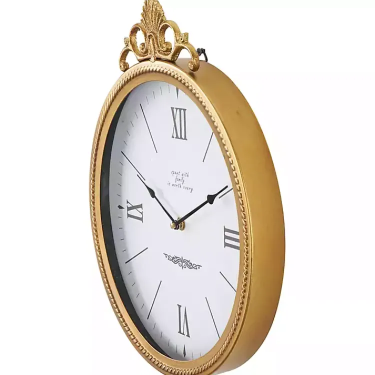 Kirklands Home Antique Gold Metal Scroll Wall Clock