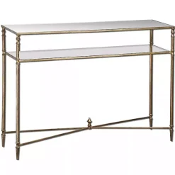 Kirklands Home Antique Mirror Top Console Table Gold Sale