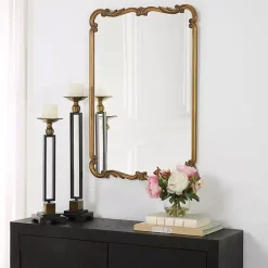 Kirklands Home Antique Gold Ornate Rectangular Wall Mirror Discount