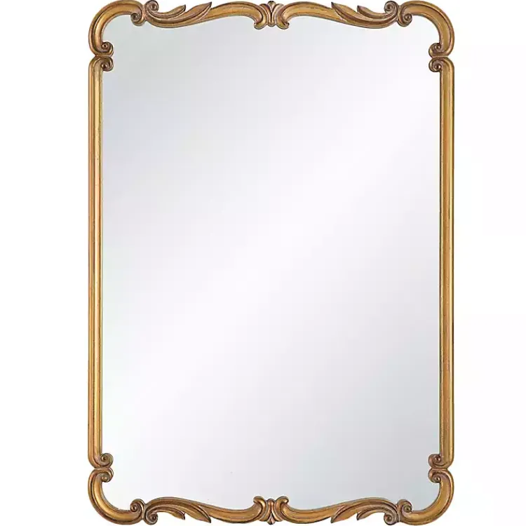 Kirklands Home Antique Gold Ornate Rectangular Wall Mirror Discount
