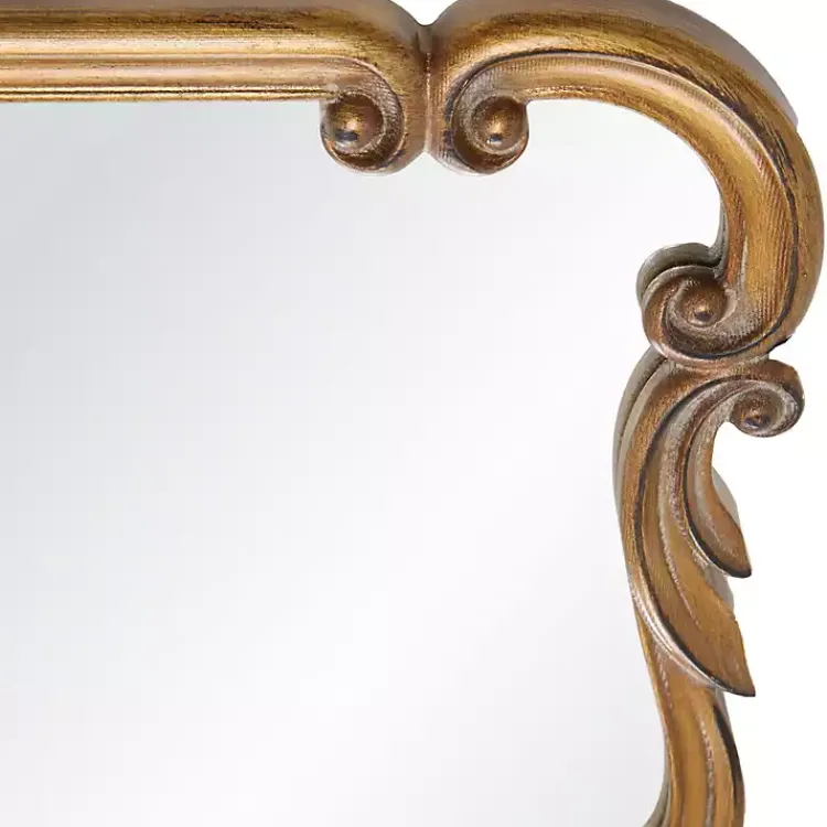 Kirklands Home Antique Gold Ornate Rectangular Wall Mirror Discount