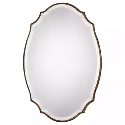 Kirklands Home Antique Gold Rounded Edge Wood Wall Mirror