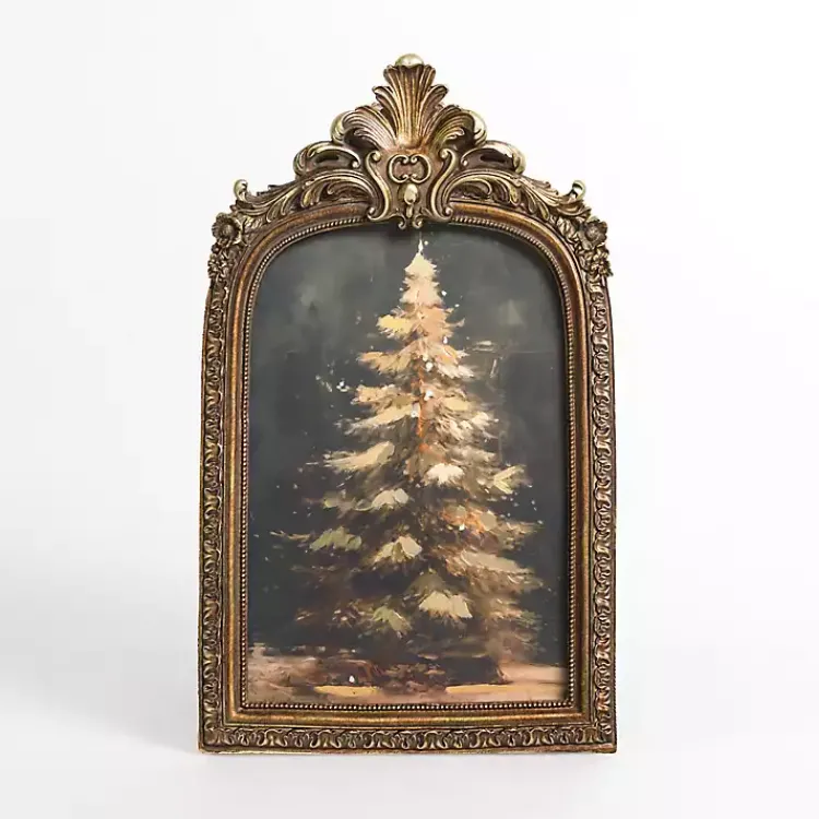 Christmas Art & Wall Decor>Kirklands Home Antique Gold Winter Tree Framed Art Print