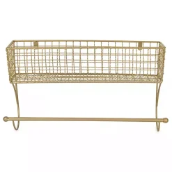 Kirklands Home Antique Gold Wire Basket Towel Rack, 17 in. Best