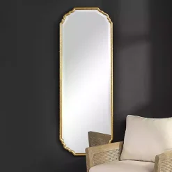 Kirklands Home Antique Gold Wooden Mirror with Curved Corners Online