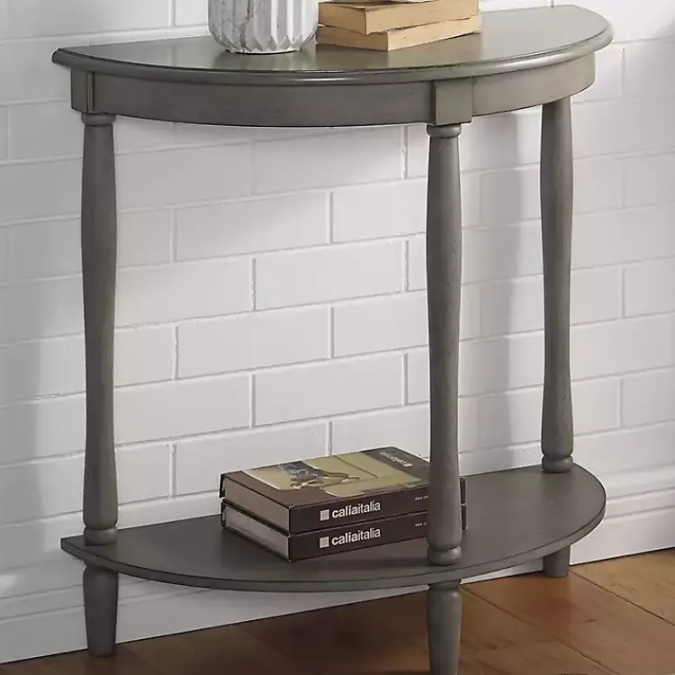 Kirklands Home Antique Demilune Side Table Gray Sale
