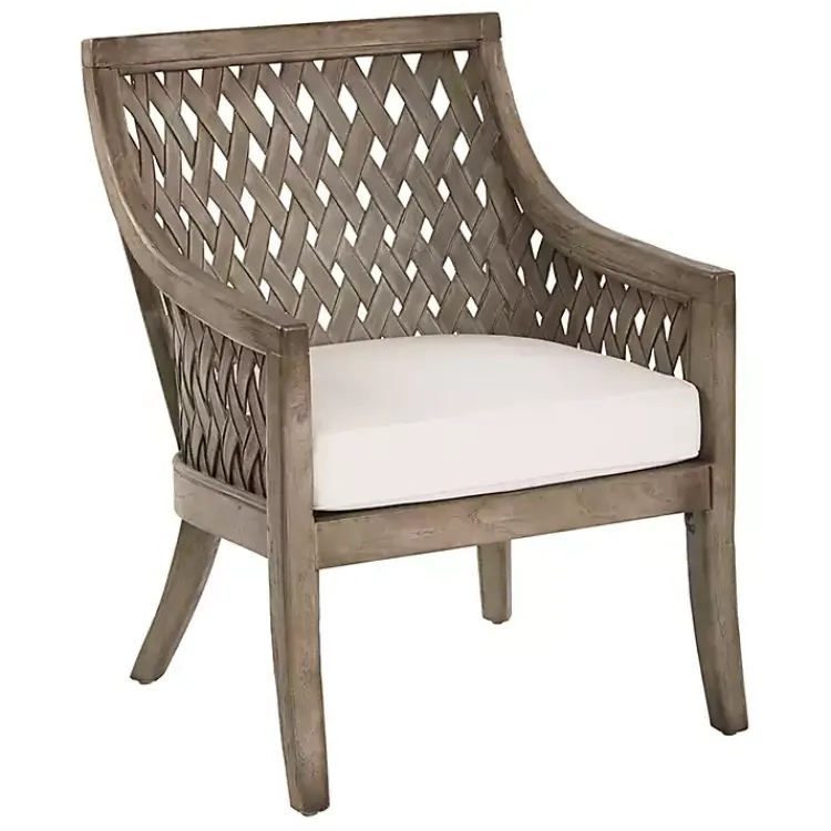 Kirklands Home Antique Preston Woven Accent Chair Gray Hot