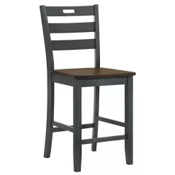 Kirklands Home Antique Wood Counter Stools, Set of 2 Gray Discount